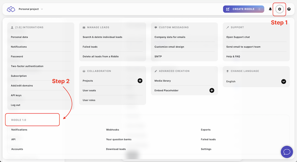Switching back to Riddle 1.0