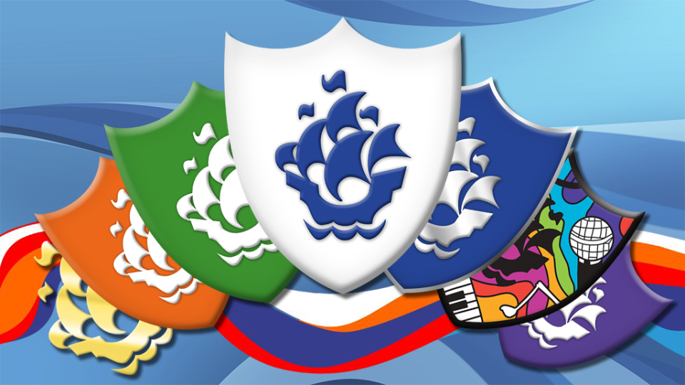 The Blue Peter badges.