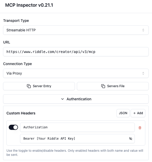 MCP inspector Screenshot