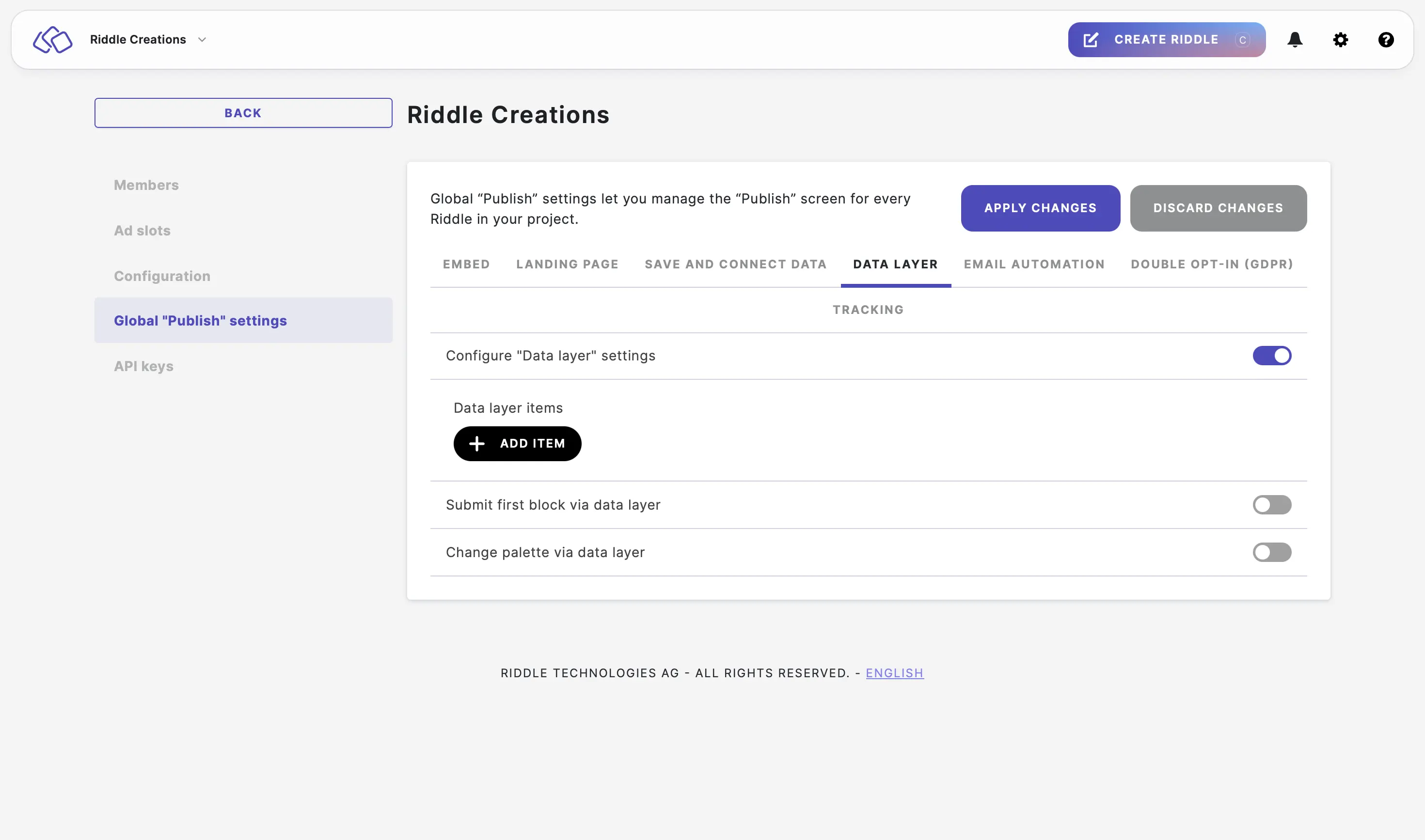 configure global data layer