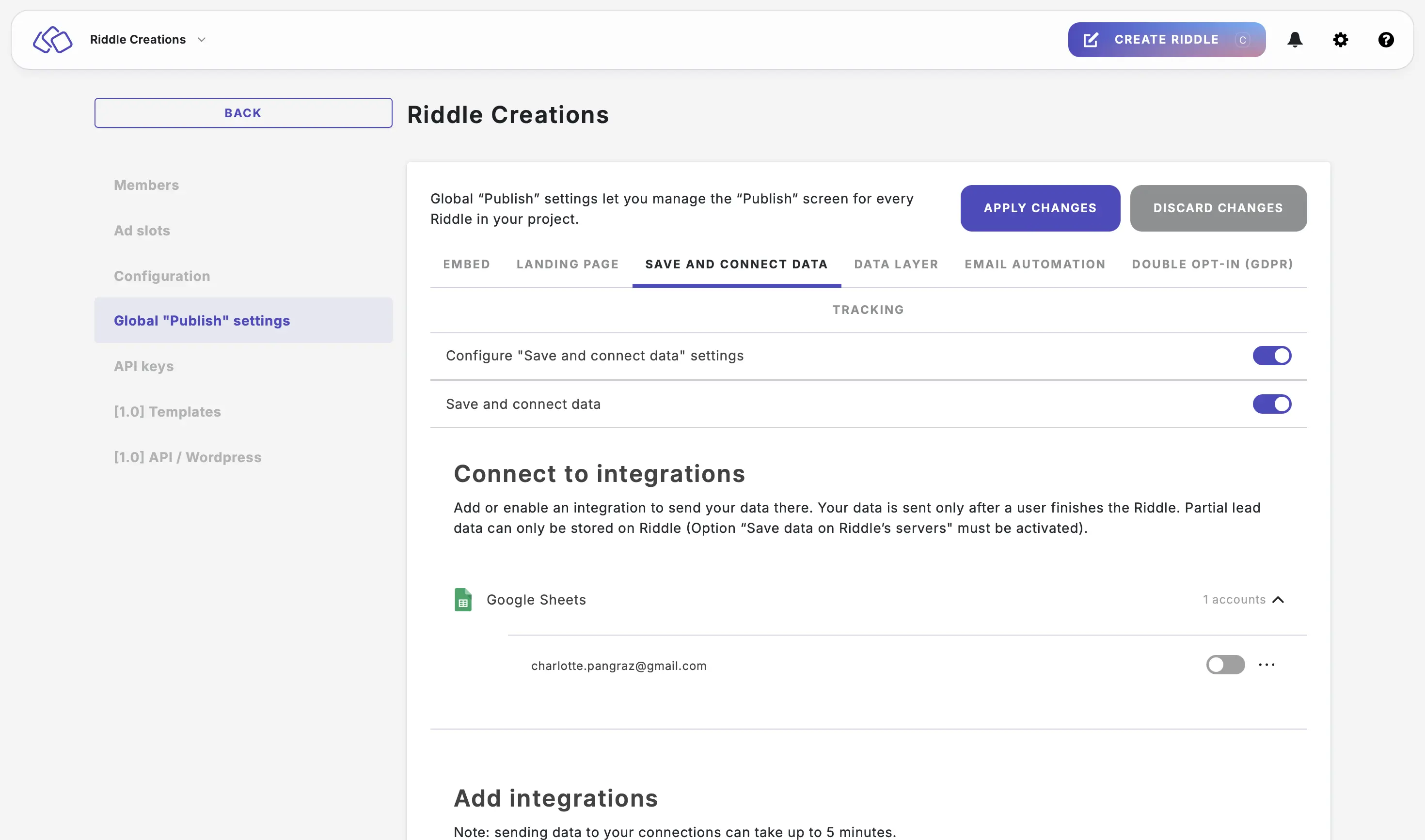 configure global data
