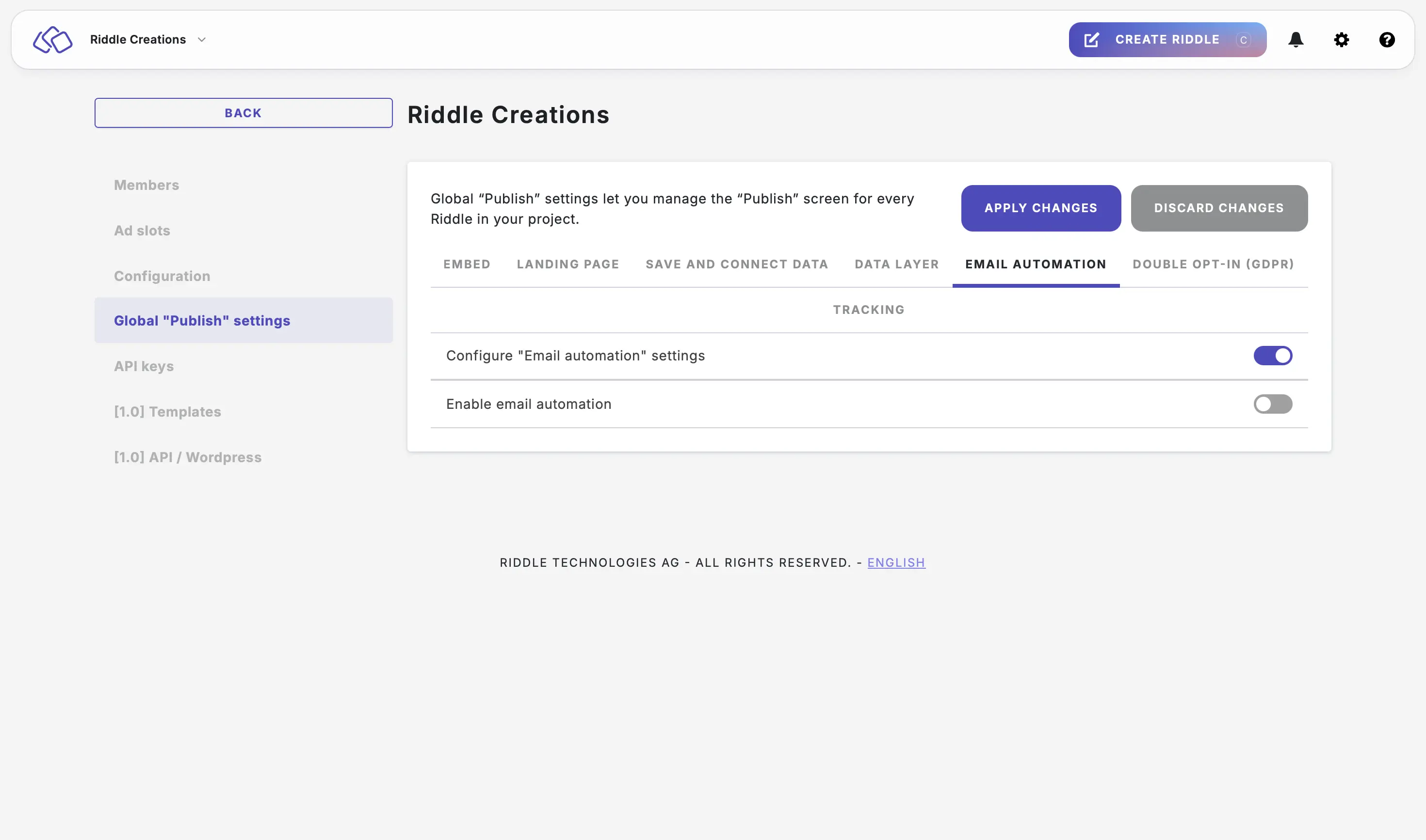 configure global email automation