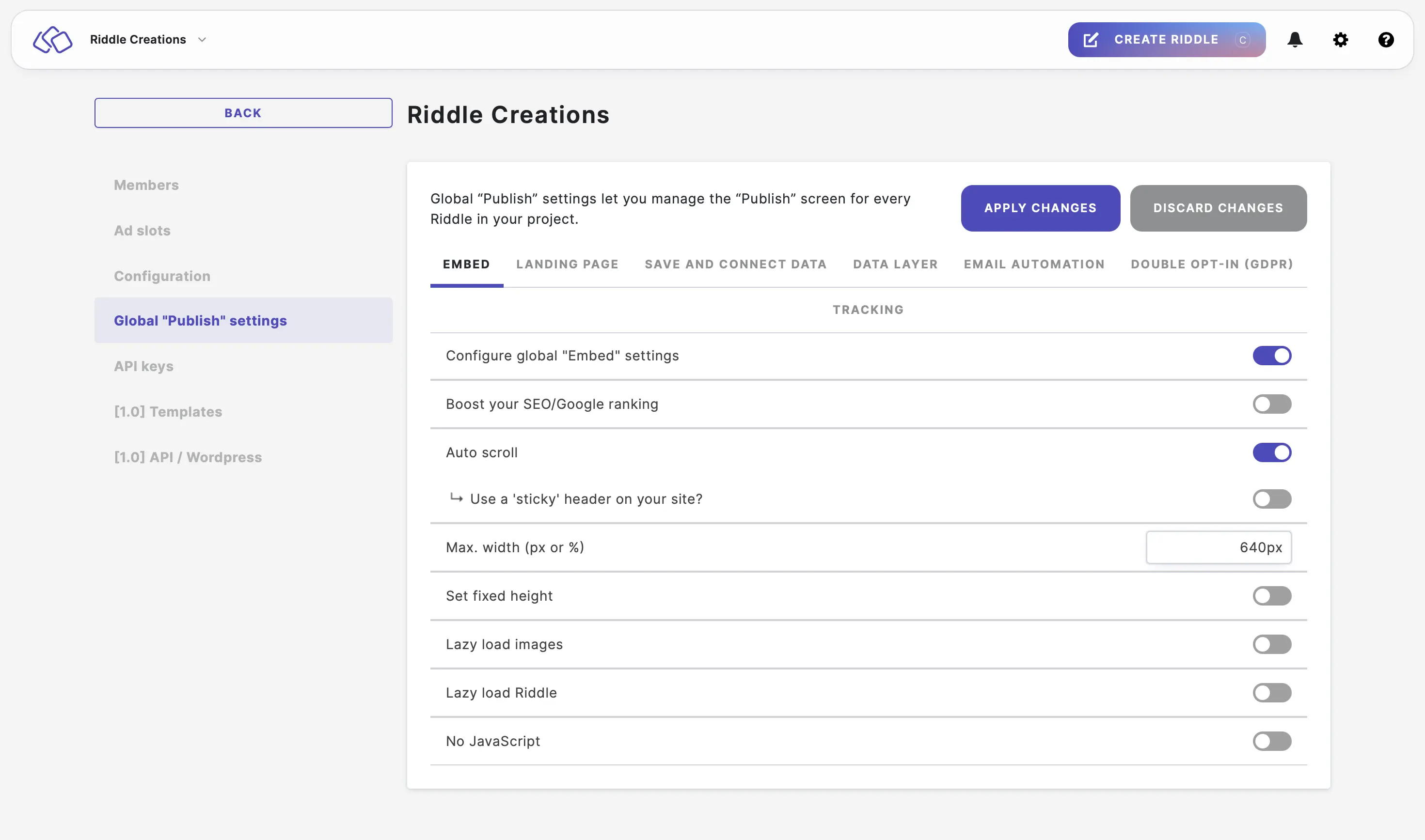 enable global embed