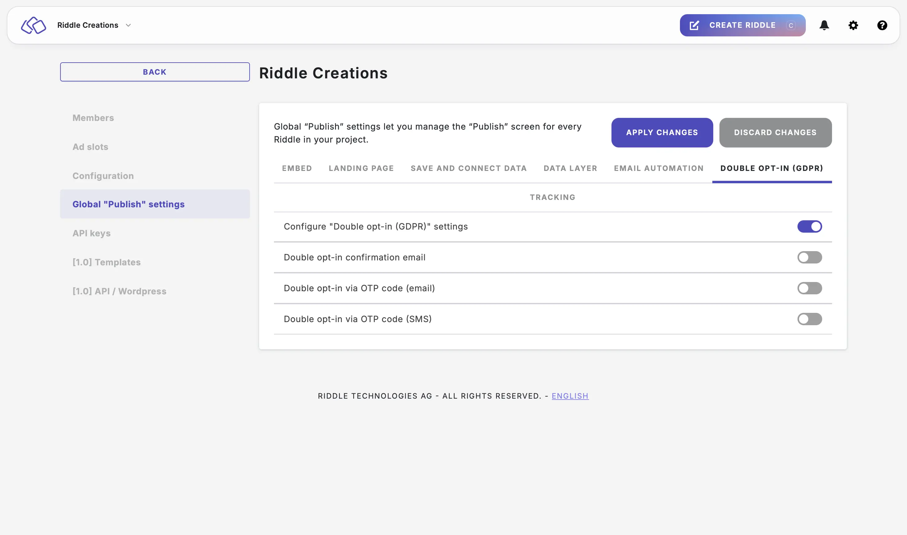 configure global GDPR