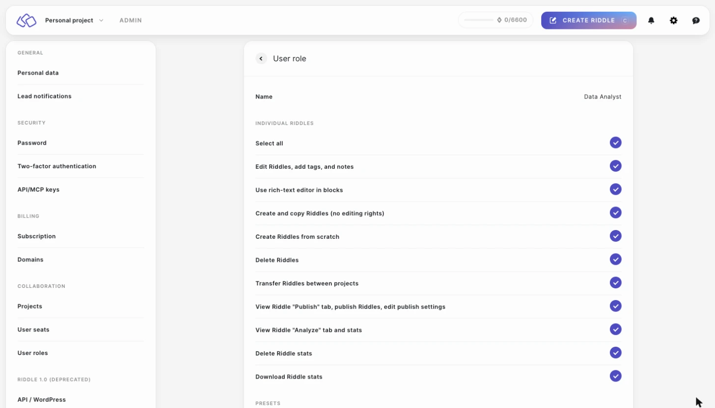 user role editor with permissions