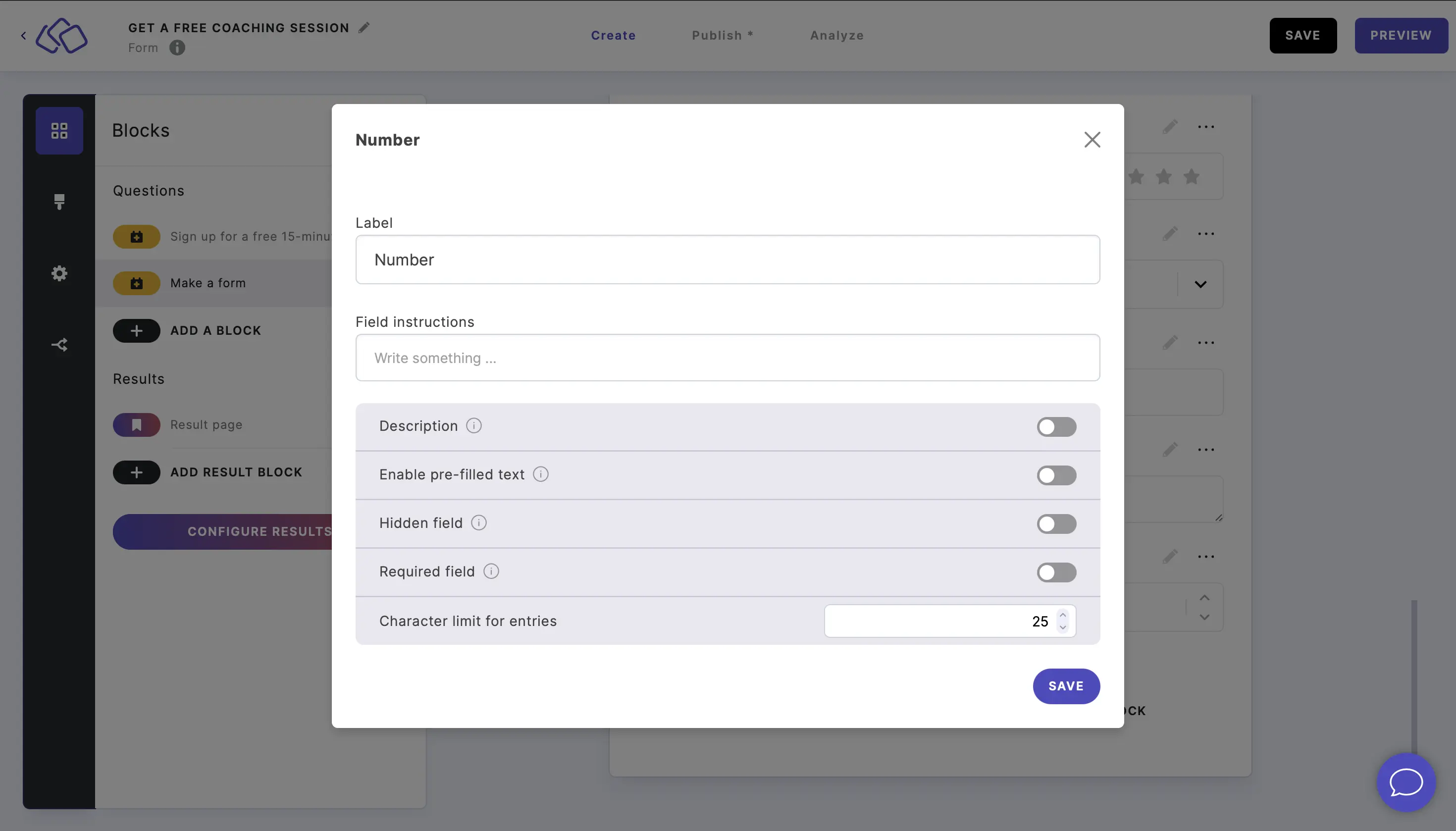 edit in-form number block