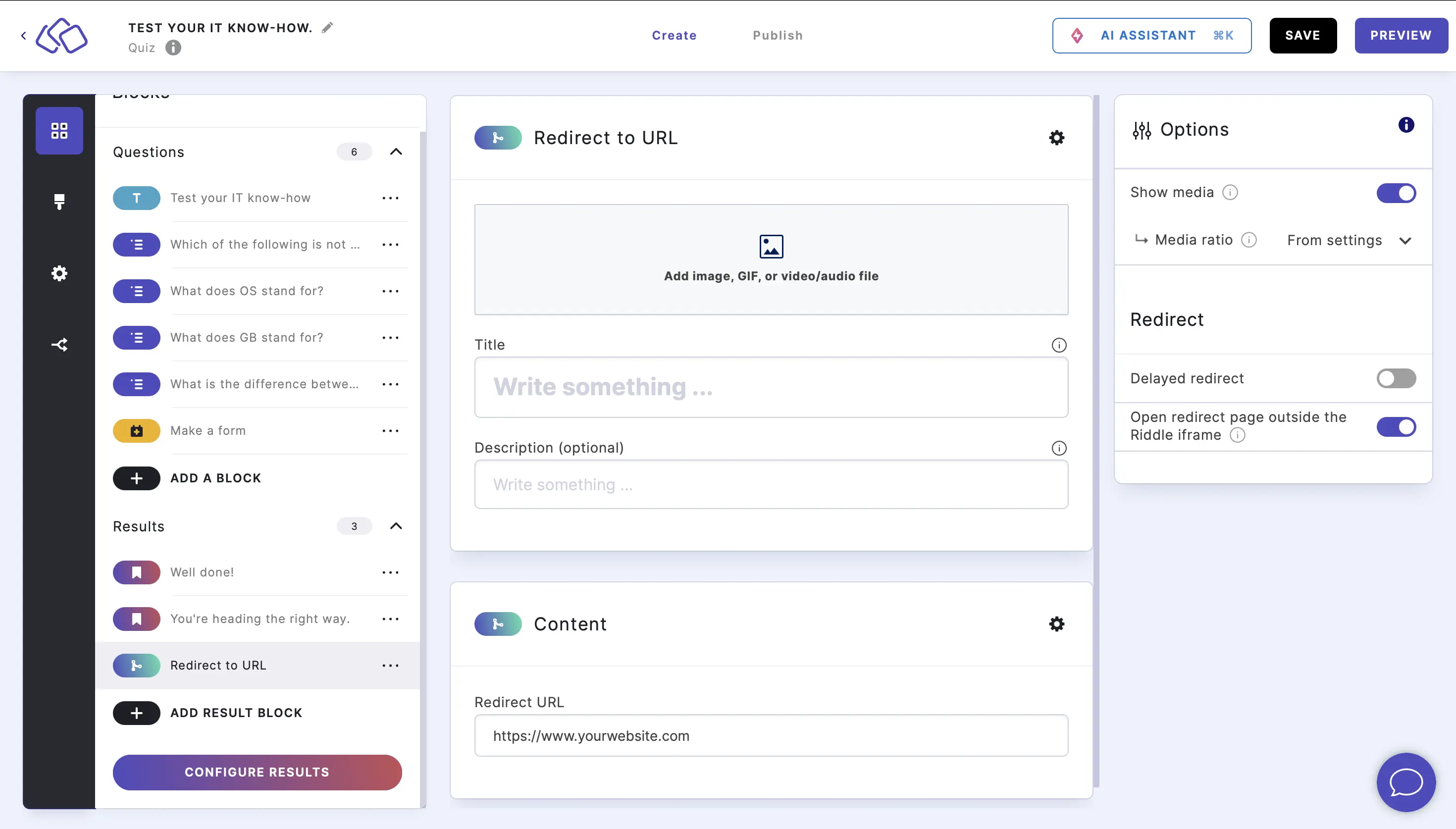 open the redirect outside Riddle iframe