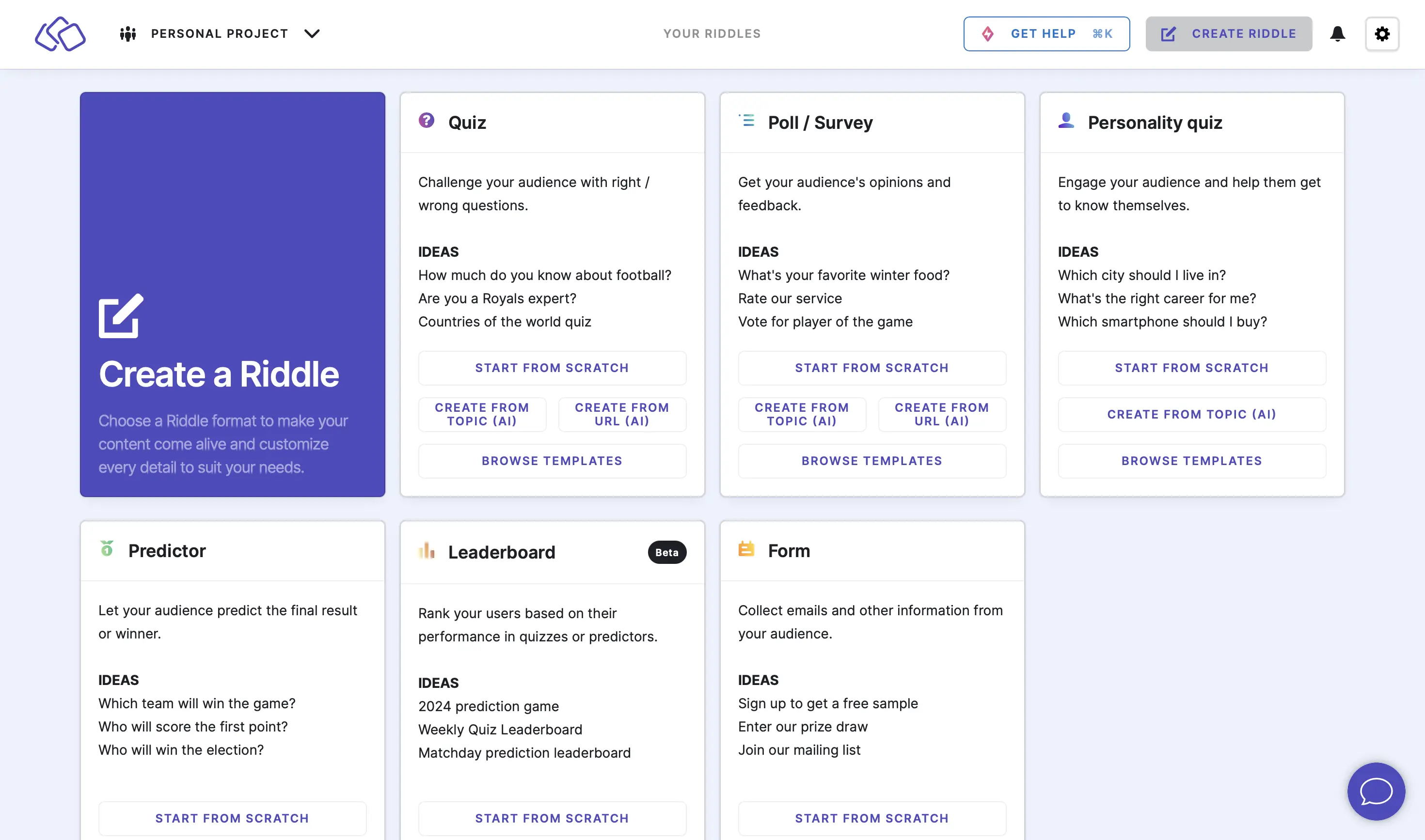 create Riddle from scratch from URL