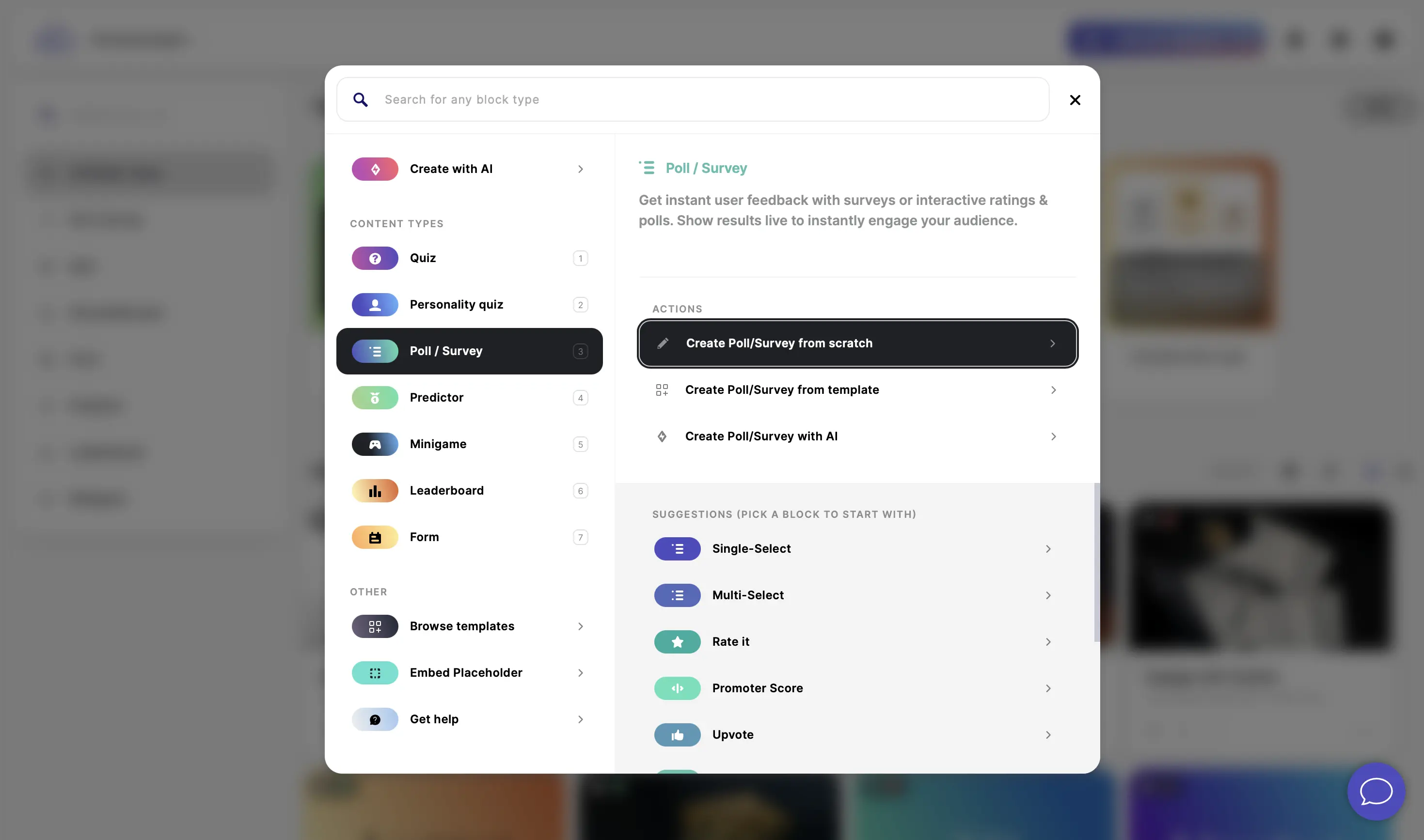 create poll from scratch