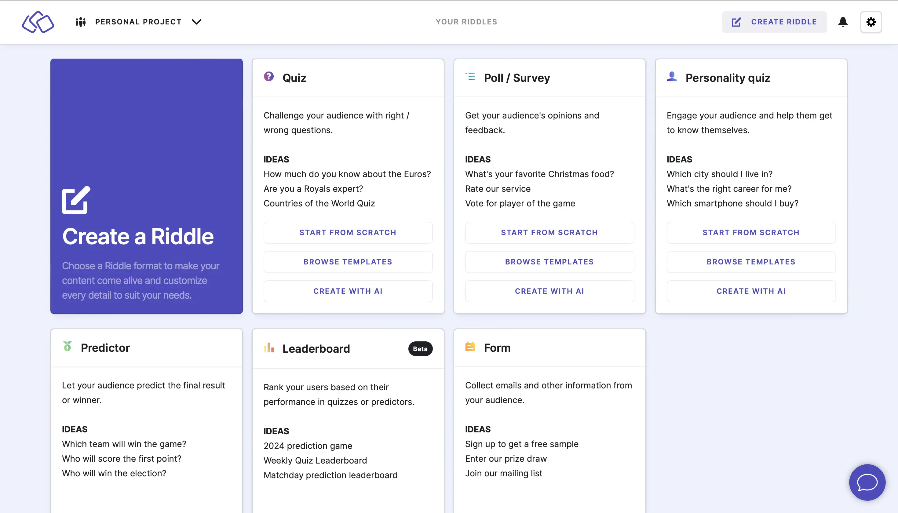 create ai riddle from scratch