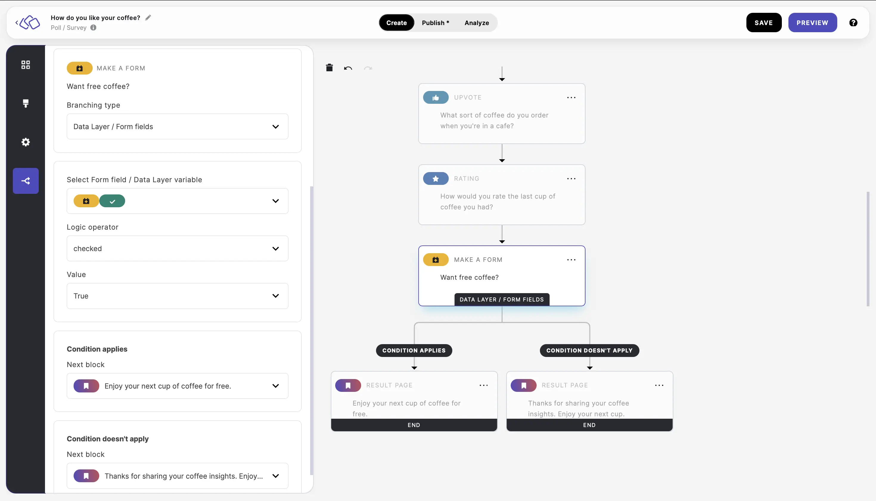 data layer form fields logic