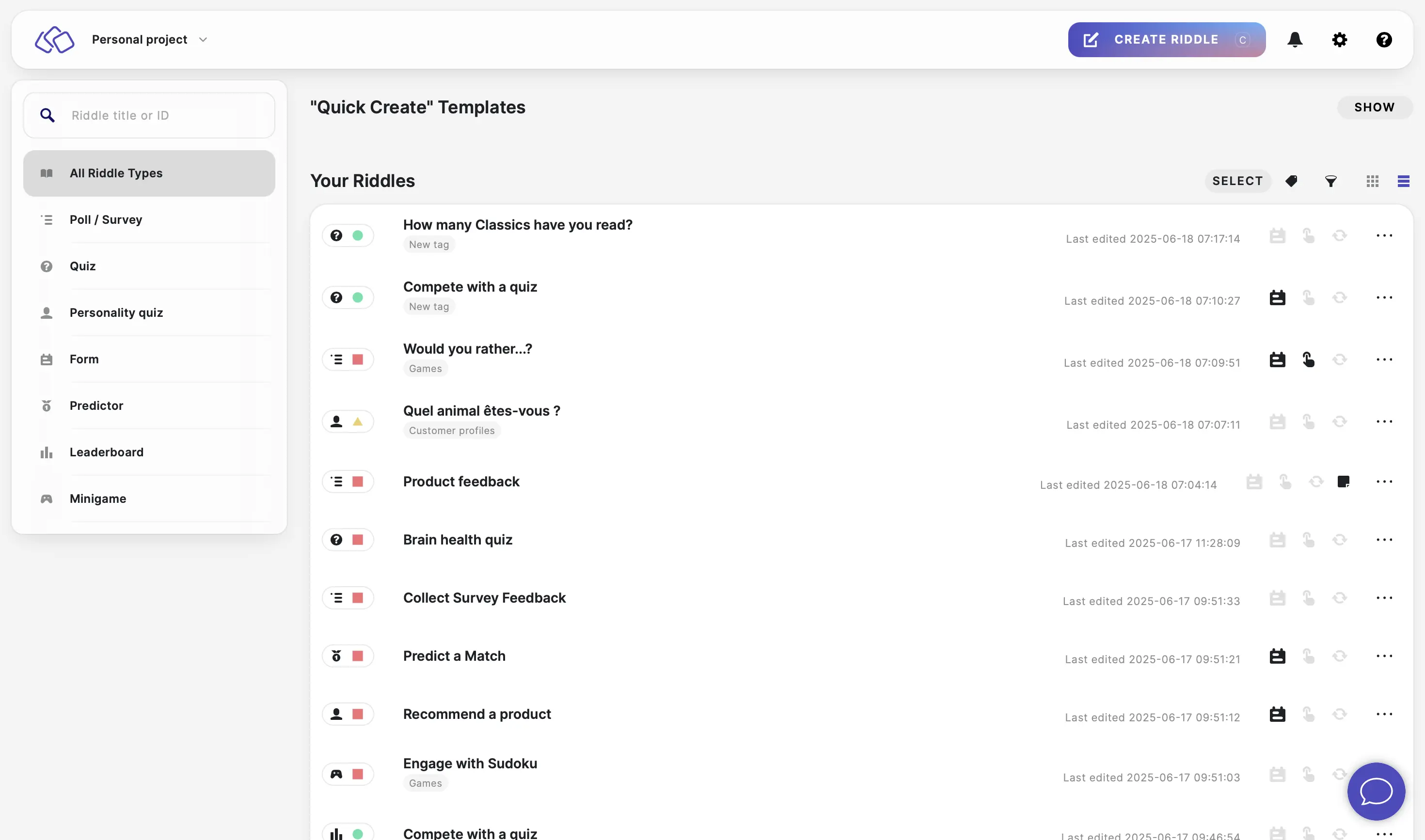 list view