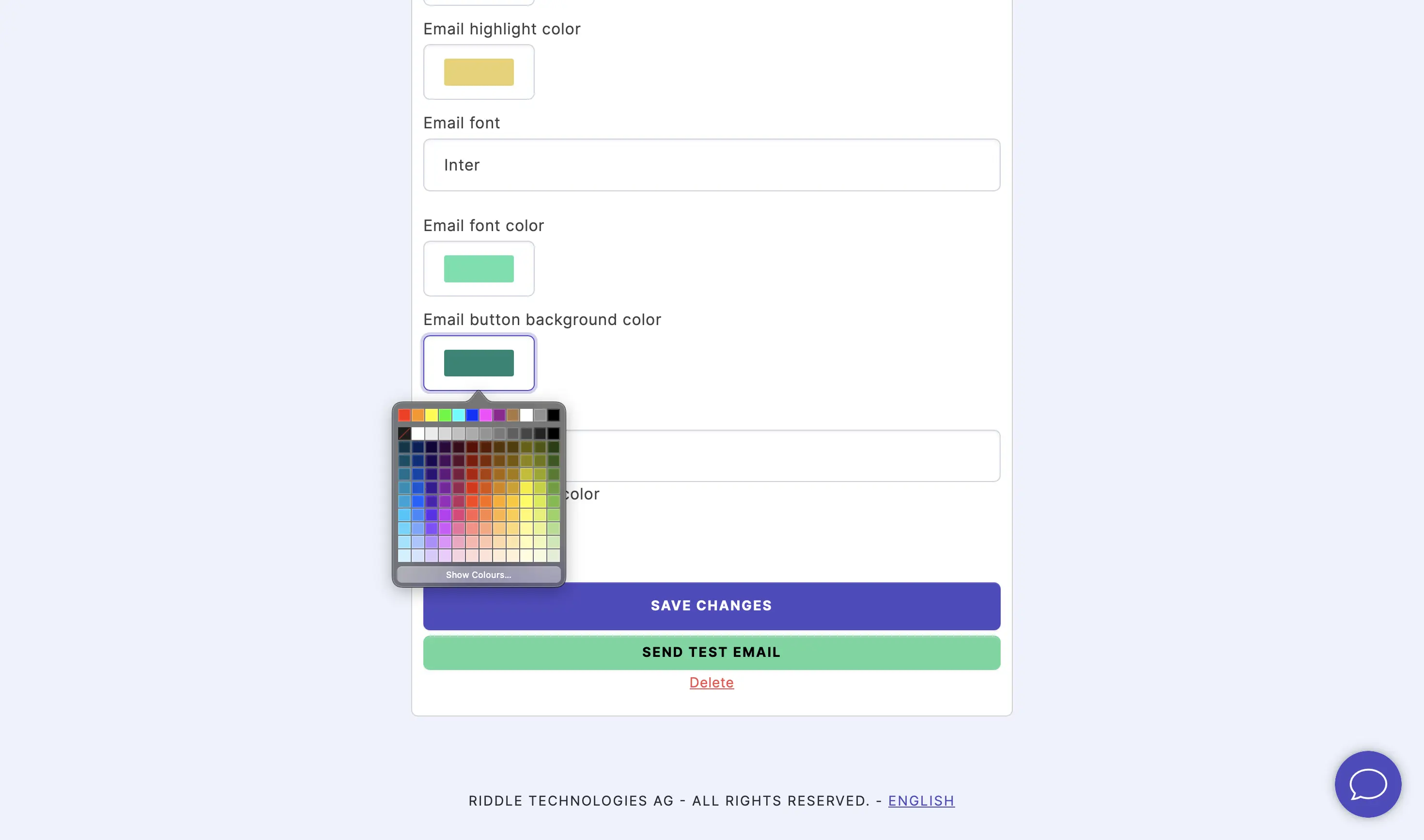 customize email button background color