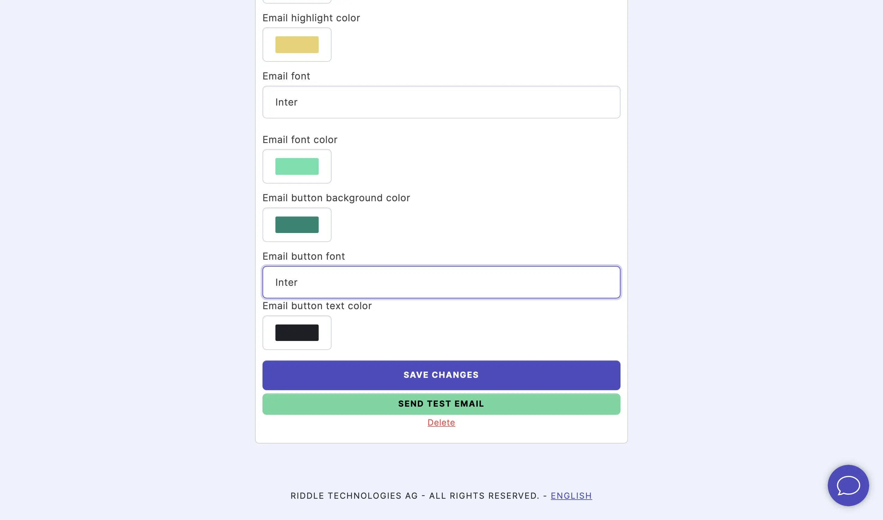 customize email button font