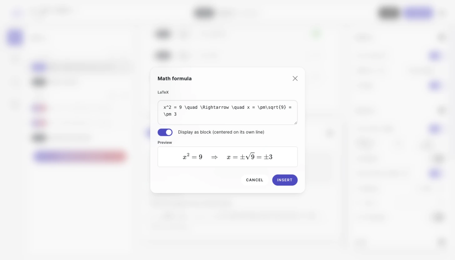 formula dialog