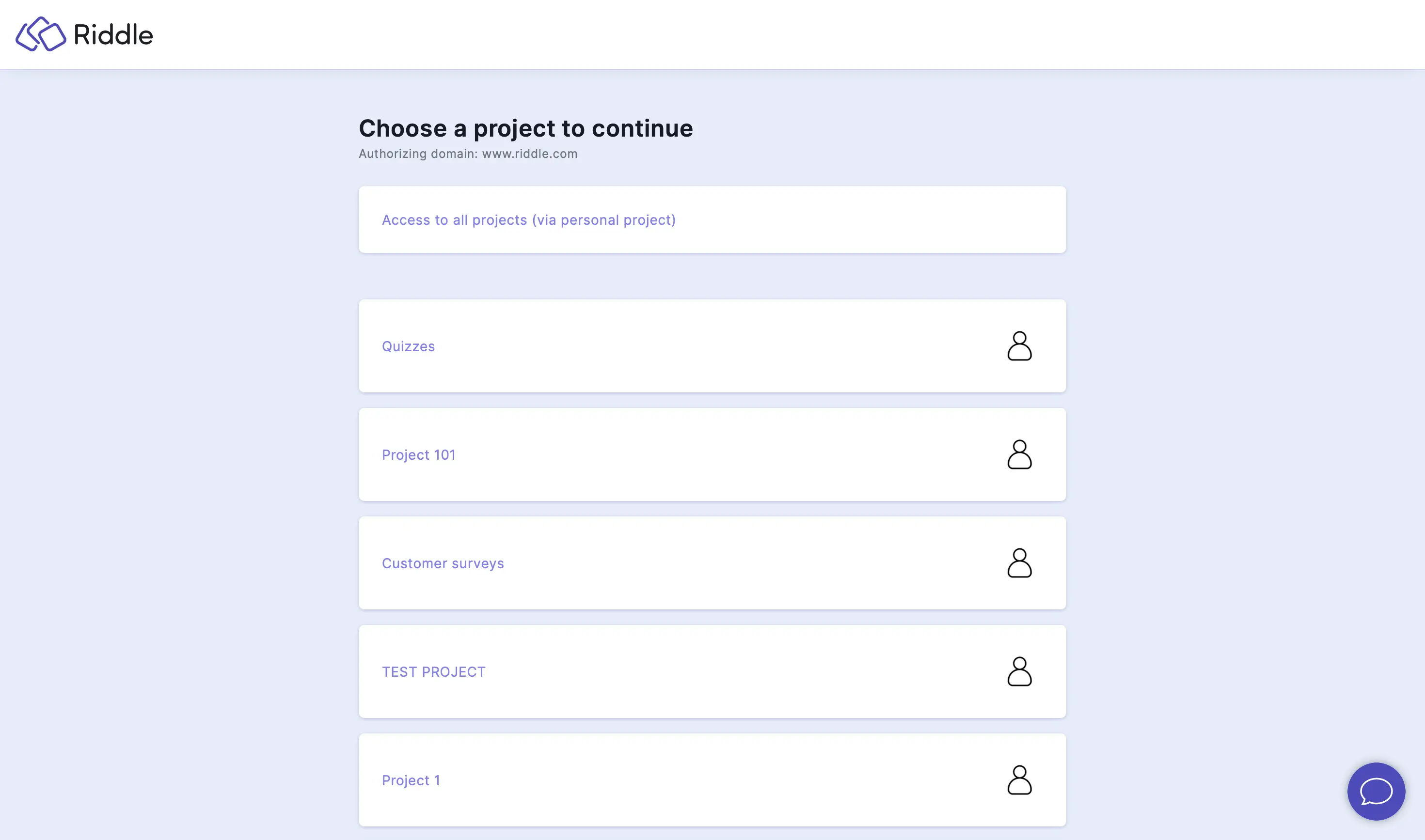 select a project for WordPress