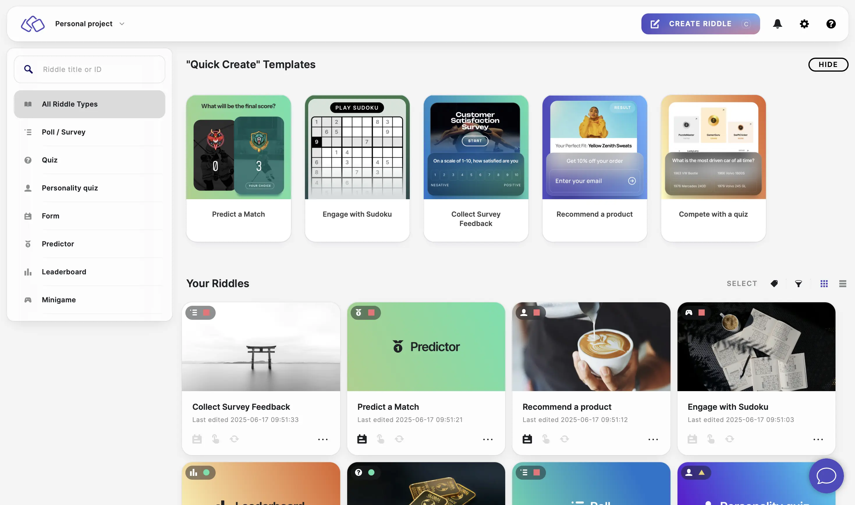 create Riddle from scratch