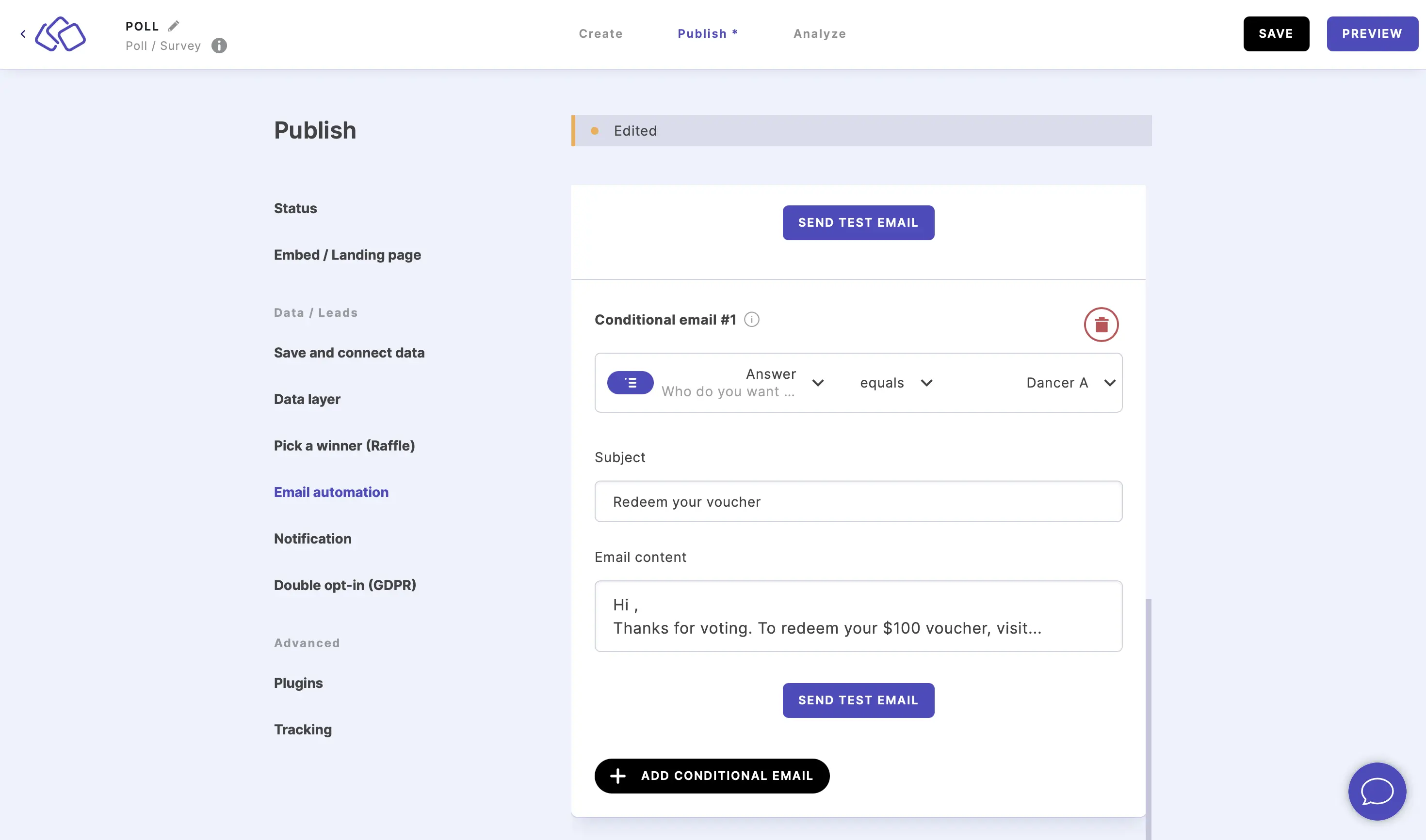 set up conditional email automation