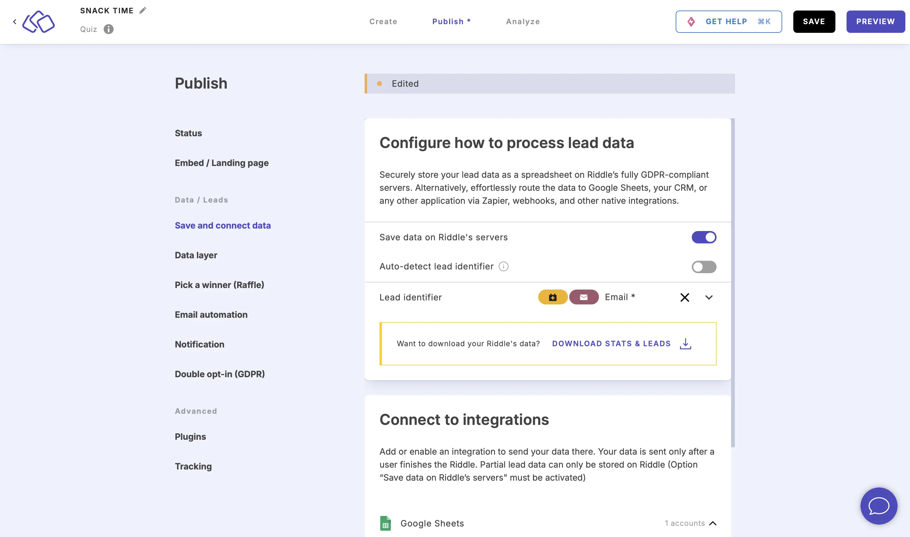 security go to save and connect data