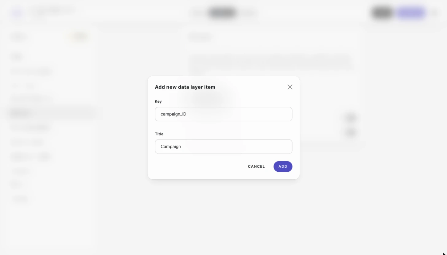 add a data layer item with key and title