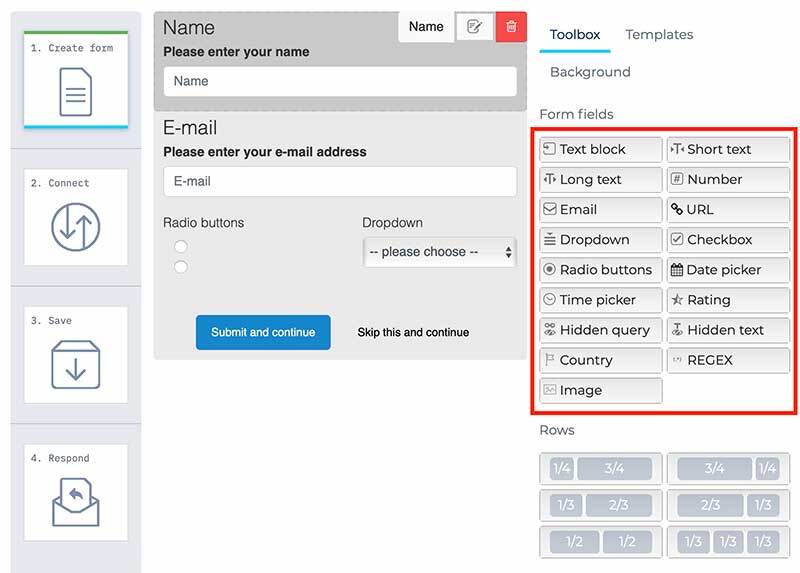 Riddle lead generation form fields