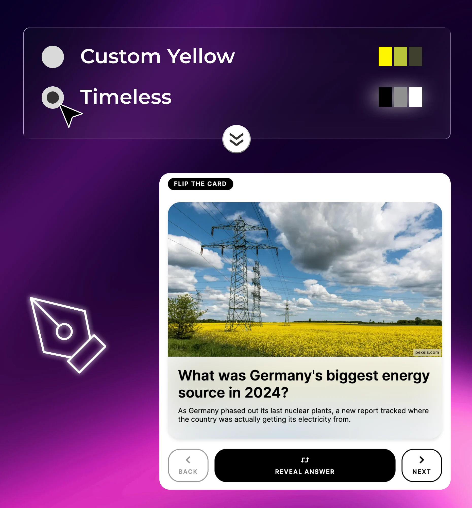 Flashcard customization with images, videos, and hints on both sides