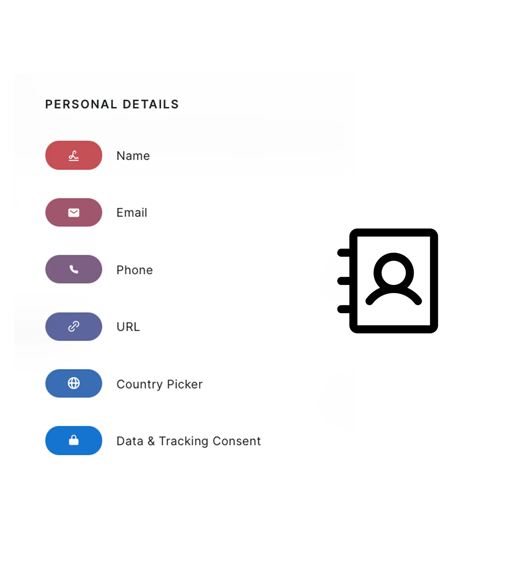 Contact and Data Fields interactive content block preview