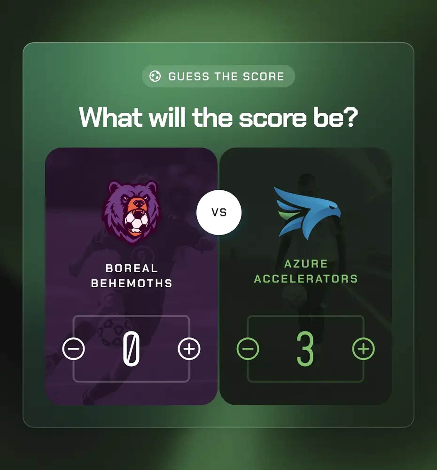 Guess the Score interactive content block preview