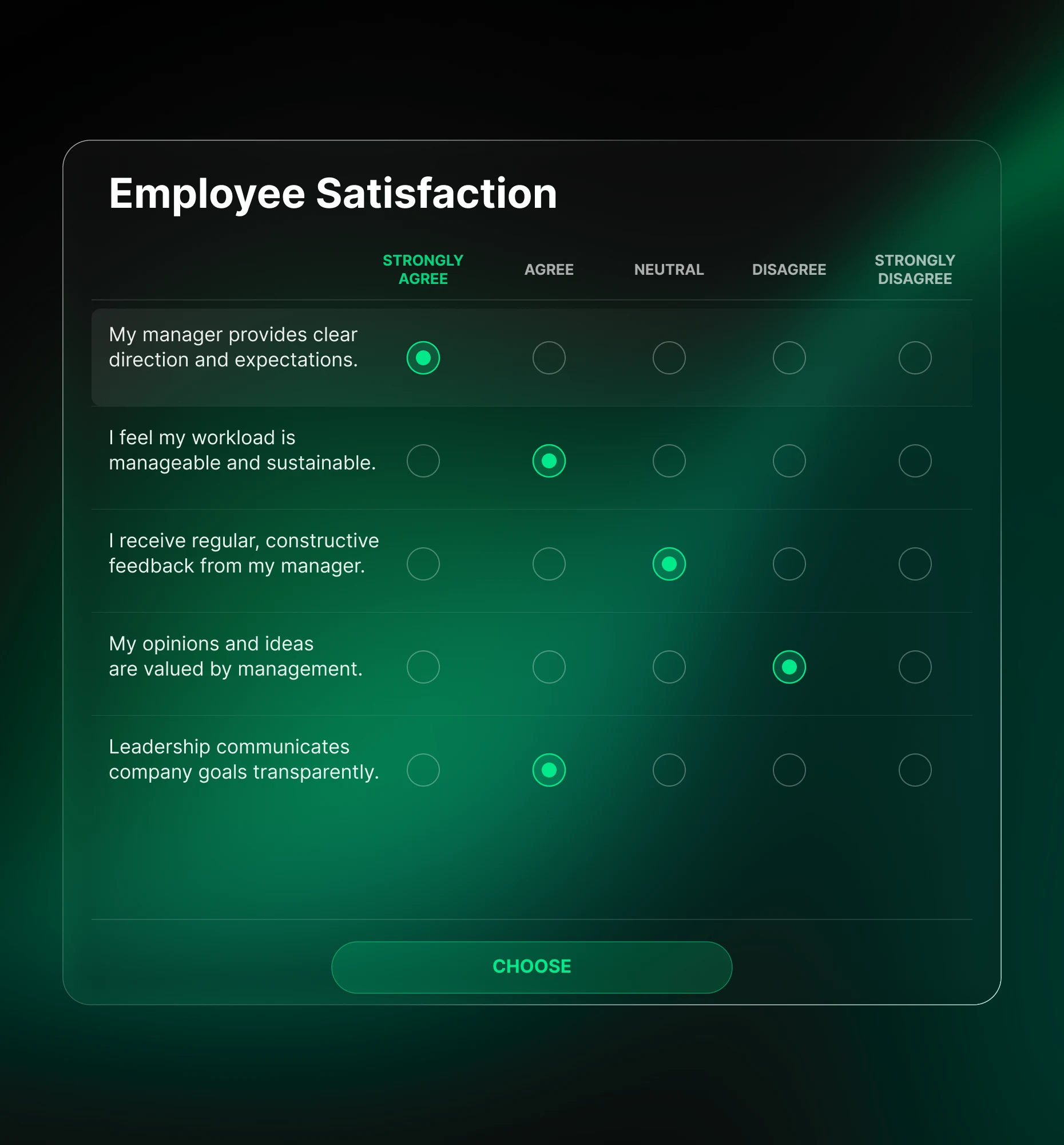Likert / Matrix interactive content block preview