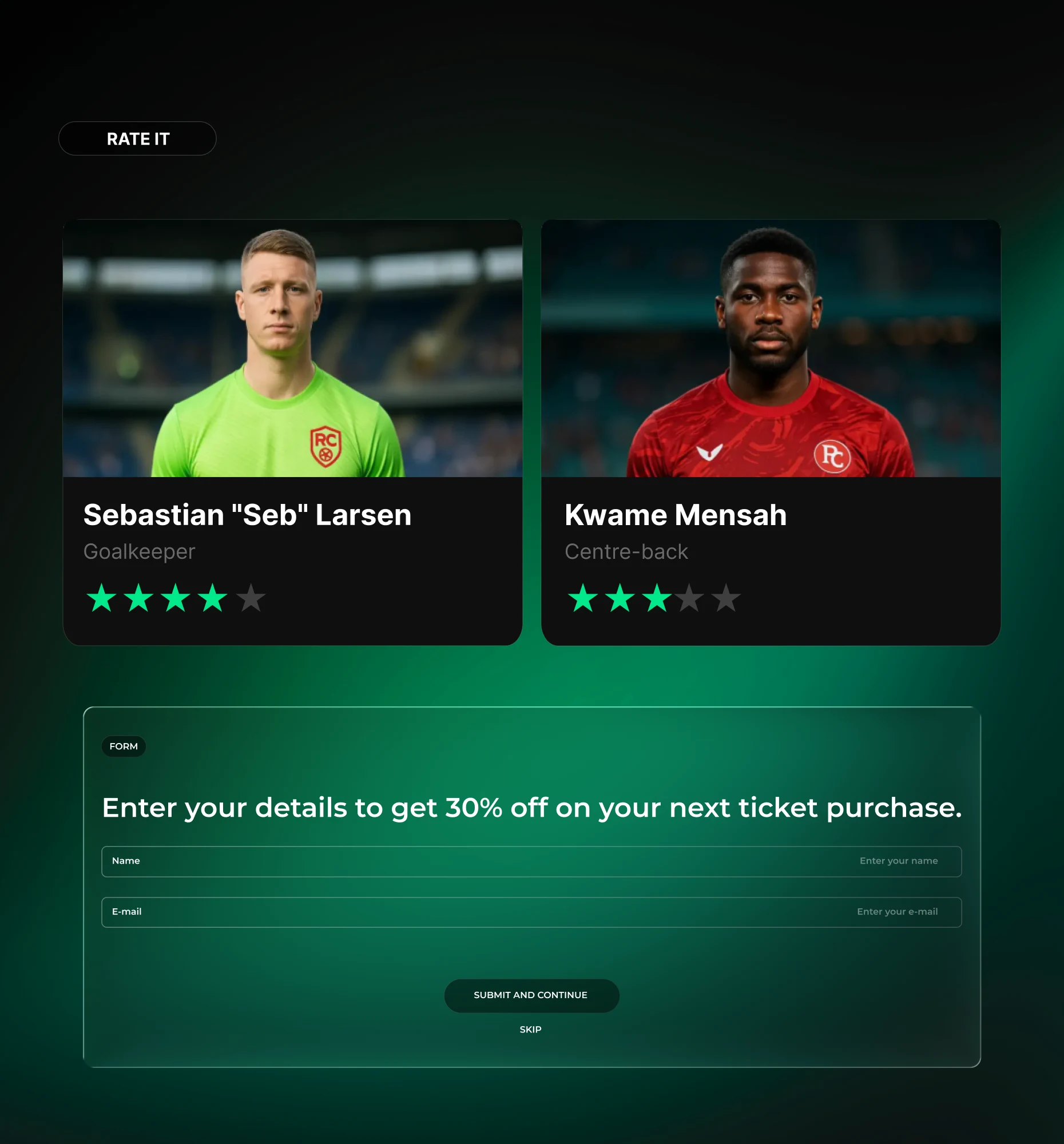 Rate It interactive content block preview