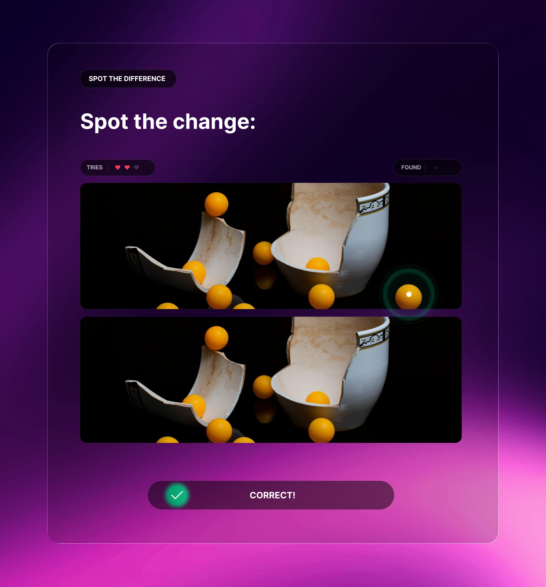 Spot the Difference interactive content block preview