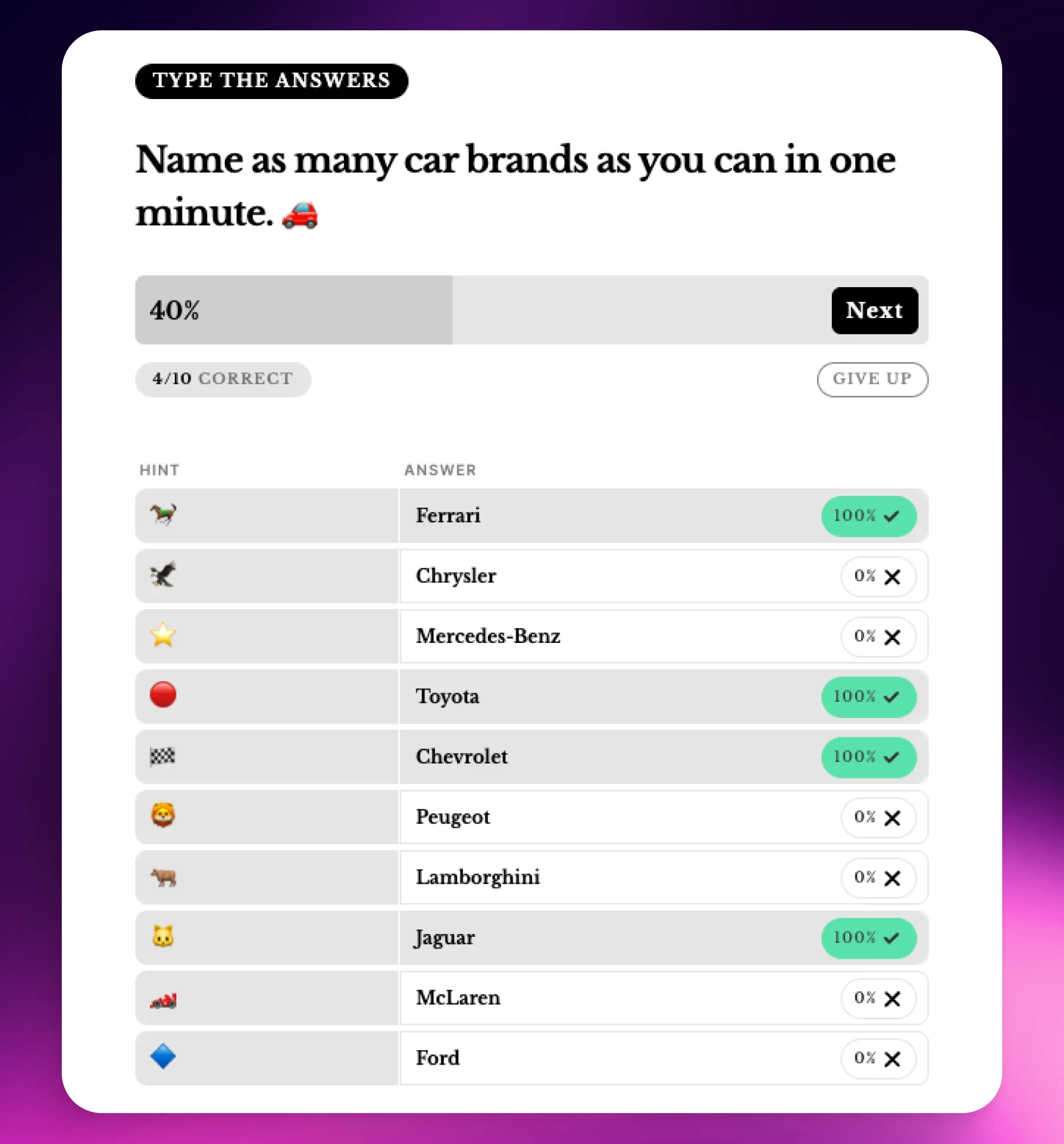 Typerush interactive content block preview