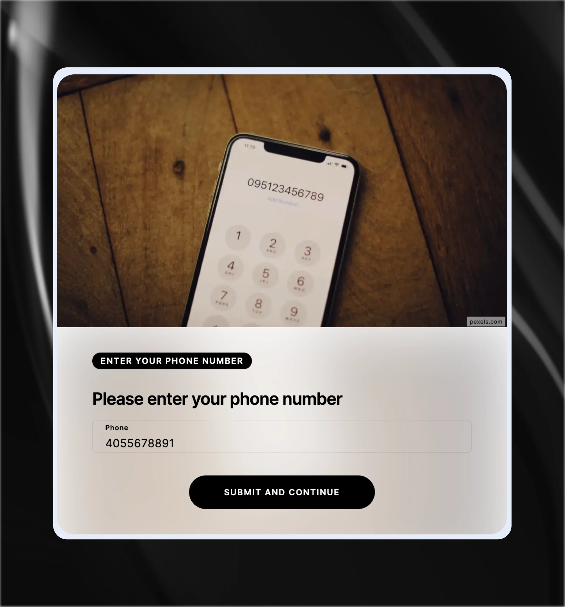 Phone number field in a Riddle lead form