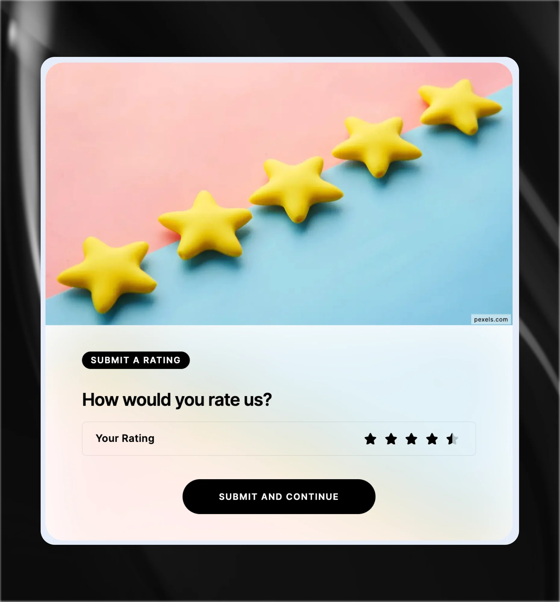 Rating field with a star scale in a Riddle lead form