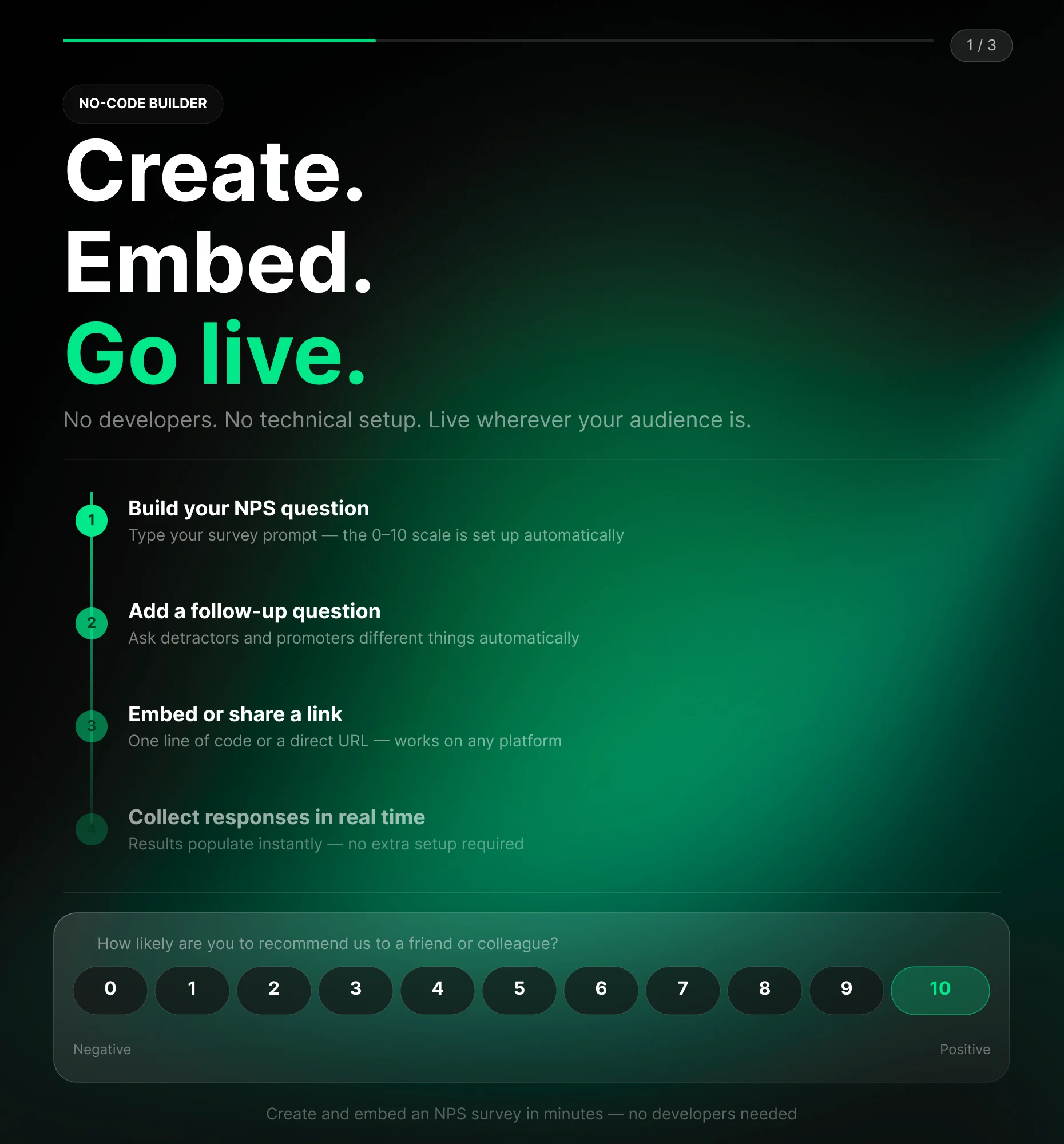 Riddle no-code builder for creating a Promoter Score Survey
