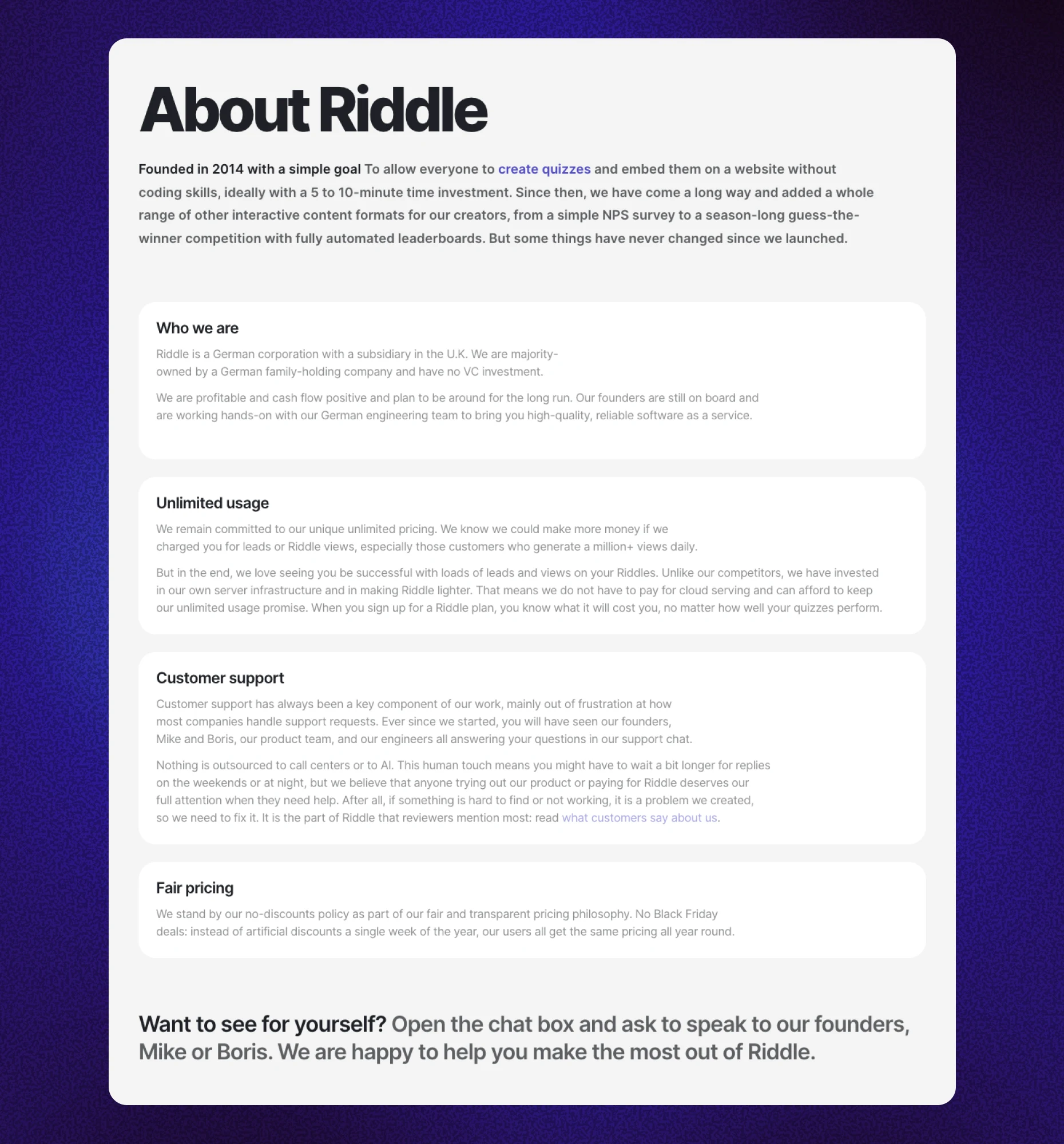 The Riddle team behind the platform