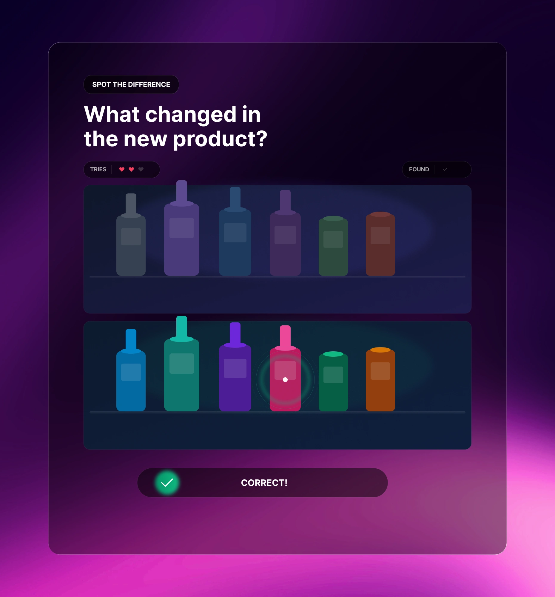 Spot the Difference game comparing two product images side by side