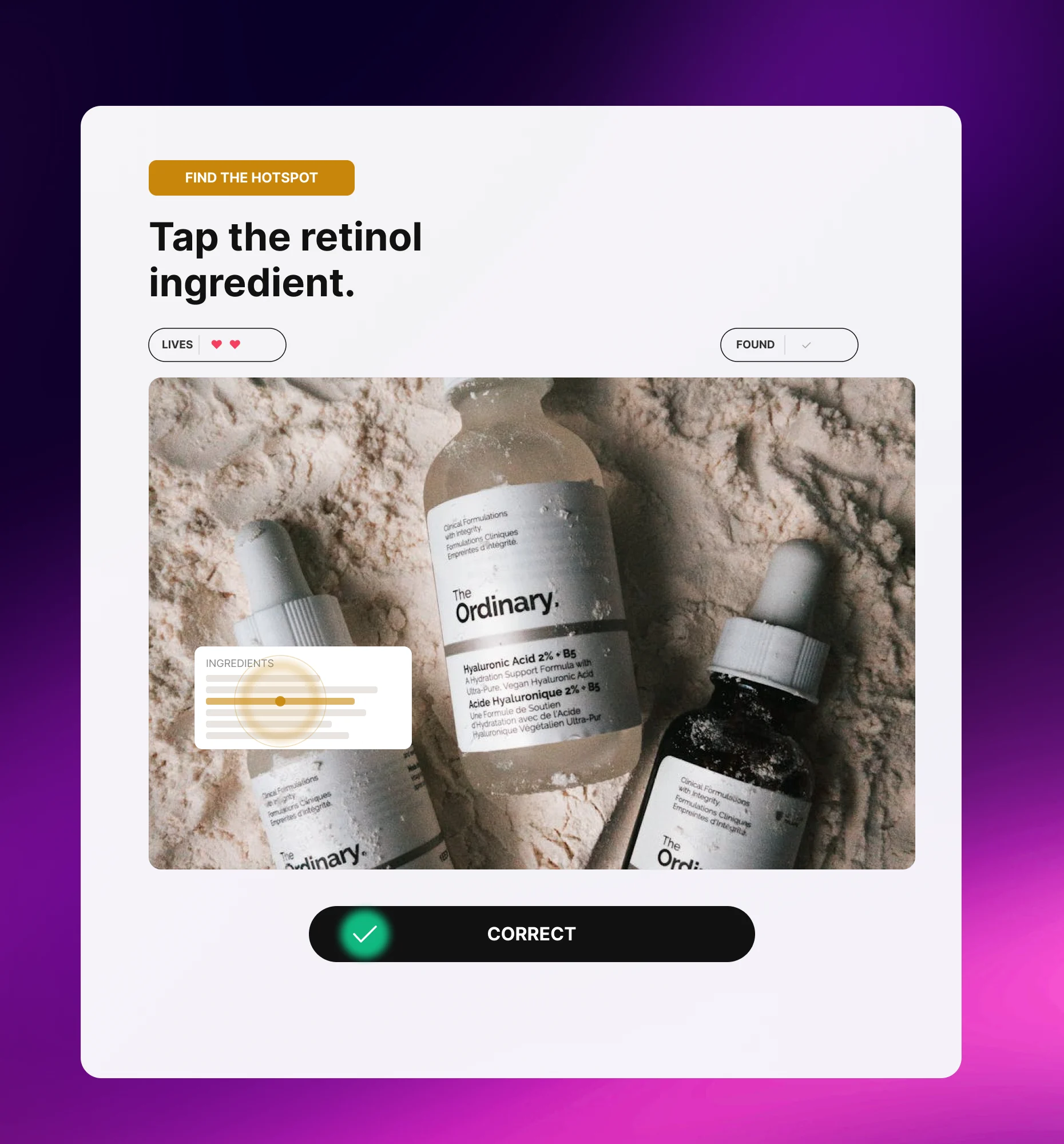 Tap and Find product image with tappable hotspots highlighting features and details