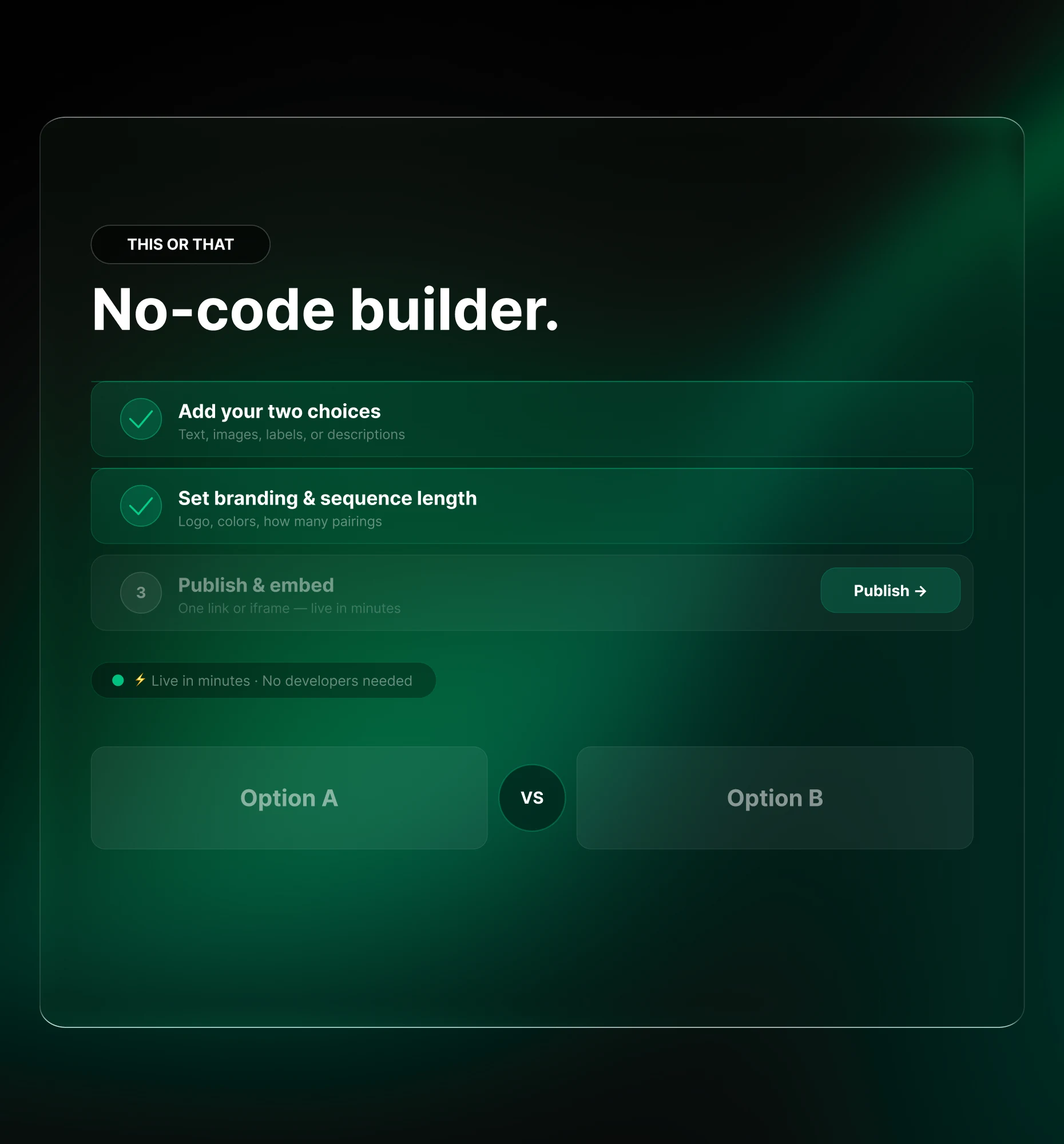Riddle no-code builder for creating a This or That Poll