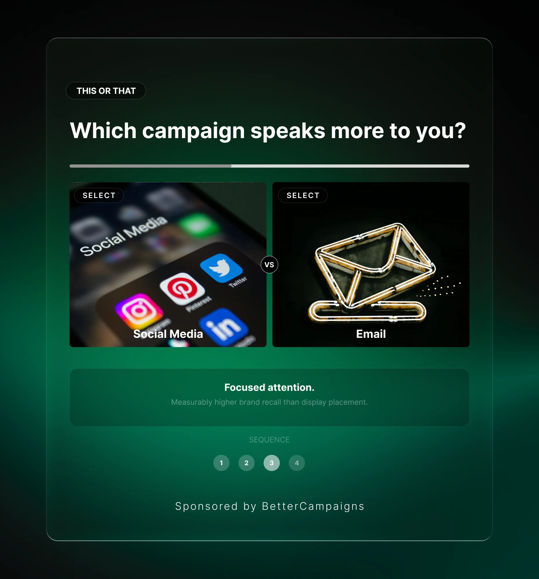 Sponsored This or That Poll with branded head-to-head matchups