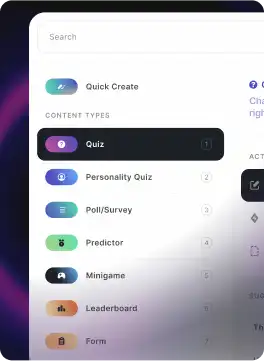 The various content types you can create with Riddle